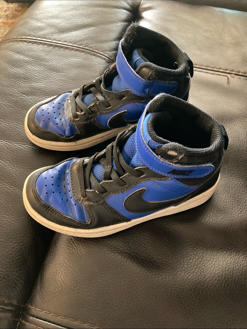 Nike Kids High-Top Sneakers in Blue and Black